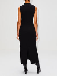 Sleeveless Polo Dress,ROSETTA GETTY,BLACK,Image 4