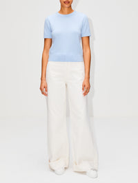 Dixie Short Sleeve Sweater,ELYSEWALKER LABEL,CHALK,Image 2