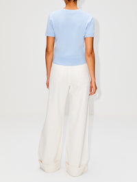 Dixie Short Sleeve Sweater,ELYSEWALKER LABEL,CHALK,Image 3
