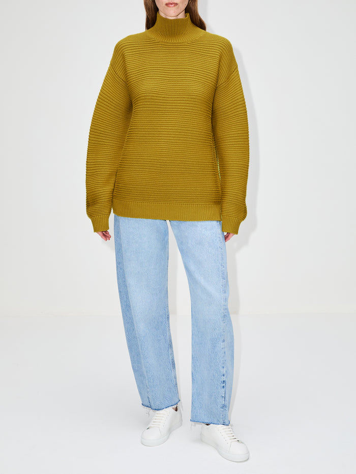 Charlie Turtleneck Top,BRANDON MAXWELL,DRIED TOBACCO,Image 1
