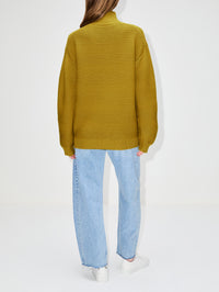 Charlie Turtleneck Top,BRANDON MAXWELL,DRIED TOBACCO,Image 3