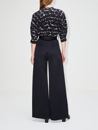 Puff Sleeve Blouse,MAX MARA,BLACK/WHITE,Image 3