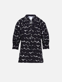 Puff Sleeve Blouse,MAX MARA,BLACK/WHITE,Image 1