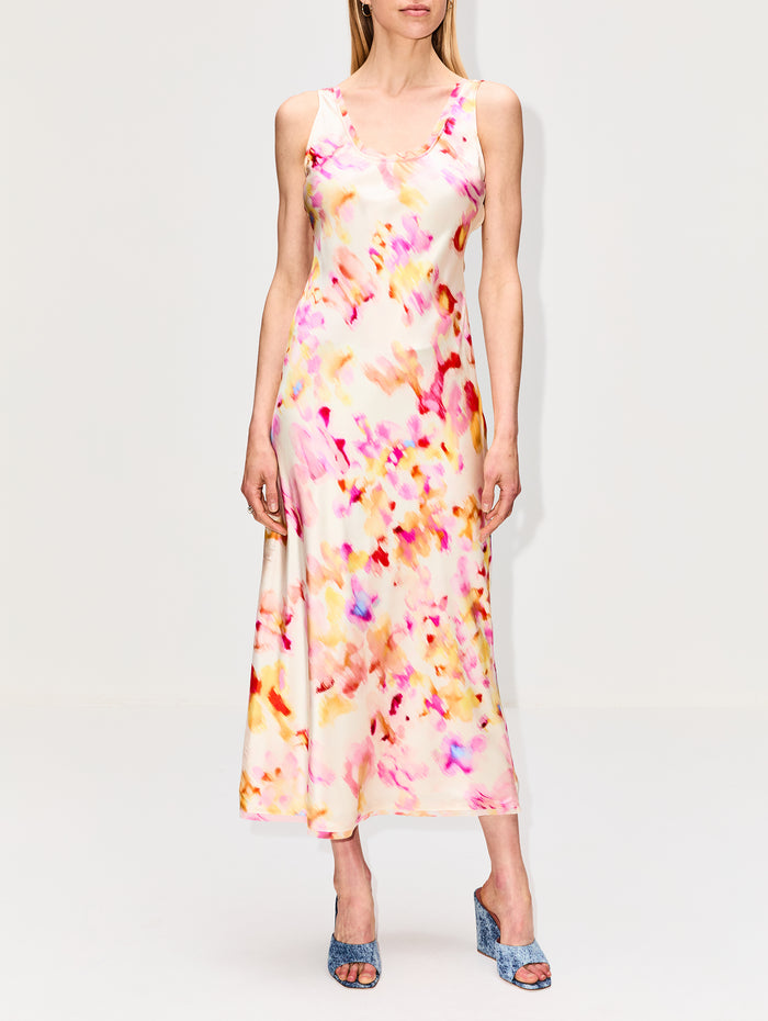 Bias Tank Dress,LA LIGNE,LIGHT YELLOW/PINK,Image 1