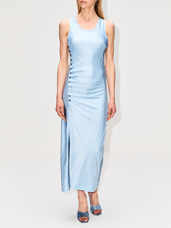 Sleeveless Cinch Dress,RABANNE,FADED BLUE,Image 1