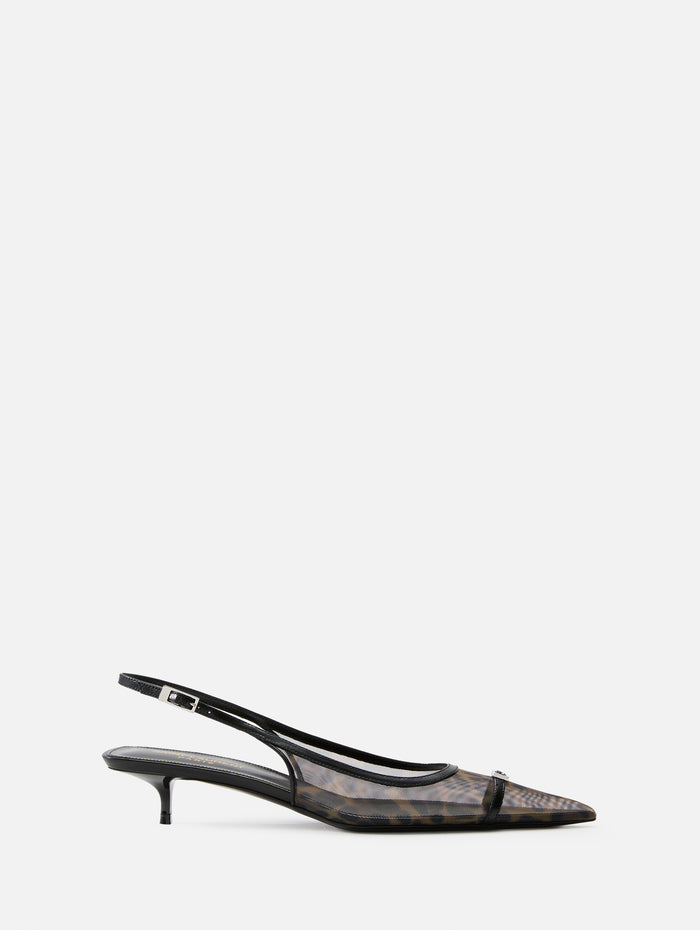 Oxalis Slingback 30mm,SAINT LAURENT,MANTO NATURAL,Image 1