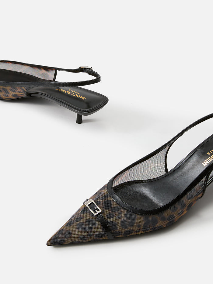 Oxalis Slingback 30mm,SAINT LAURENT,MANTO NATURAL,Image 1