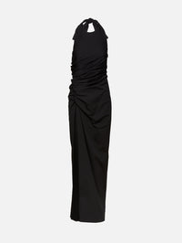 Long Fringe Dress,FERRAGAMO,BLACK,Image 1