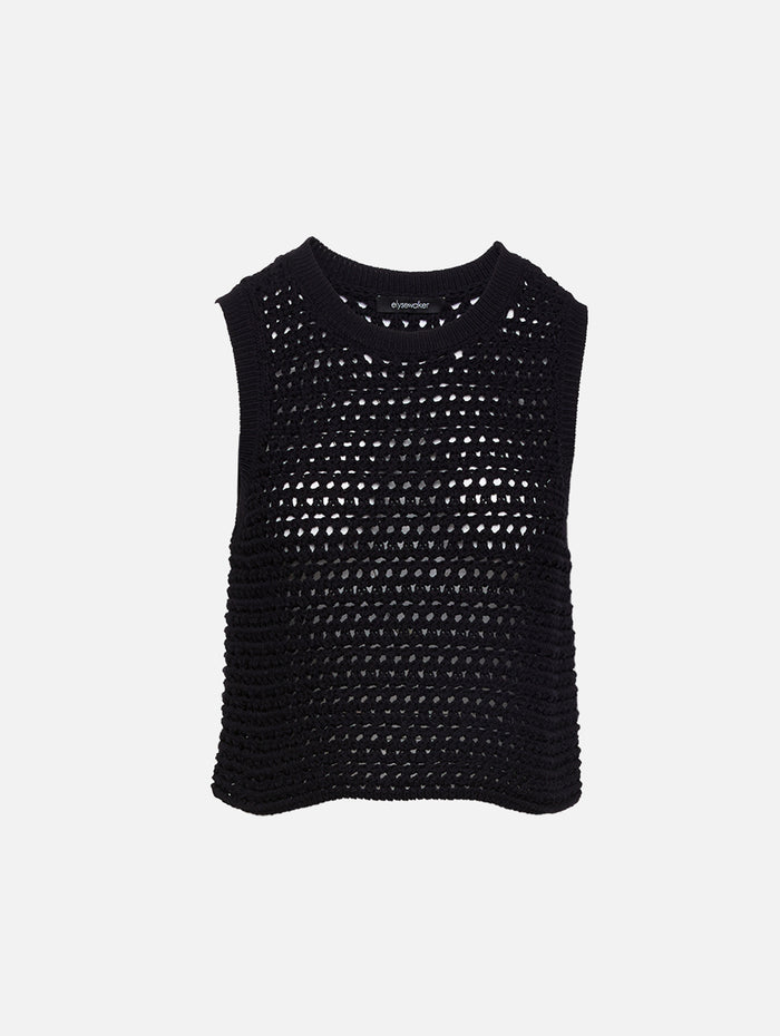Cameron Knit Tank,ELYSEWALKER LABEL,BLACK,Image 1