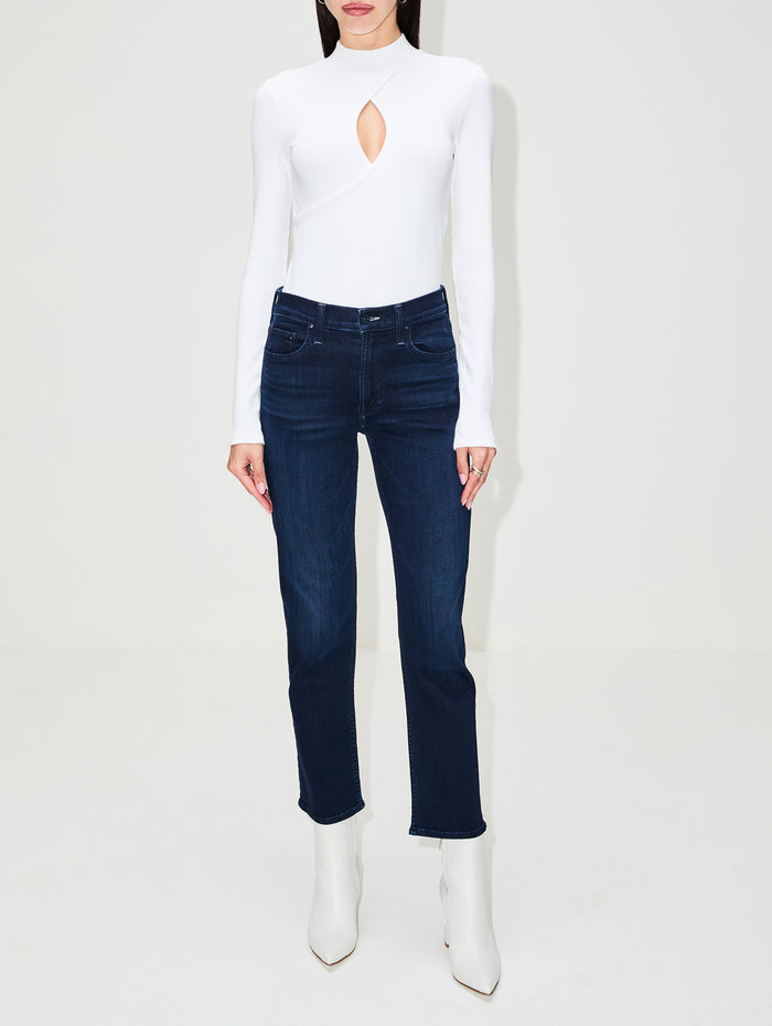 Keyhole Mock Neck Top,RE/DONE,IVORY,Image 1