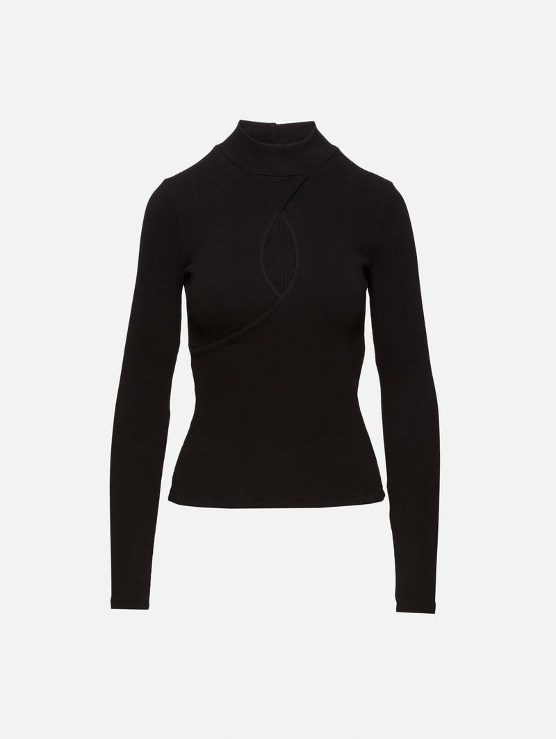 Keyhole Mock Neck Top