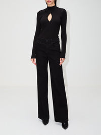 Keyhole Mock Neck Top,RE/DONE,BLACK,Image 2