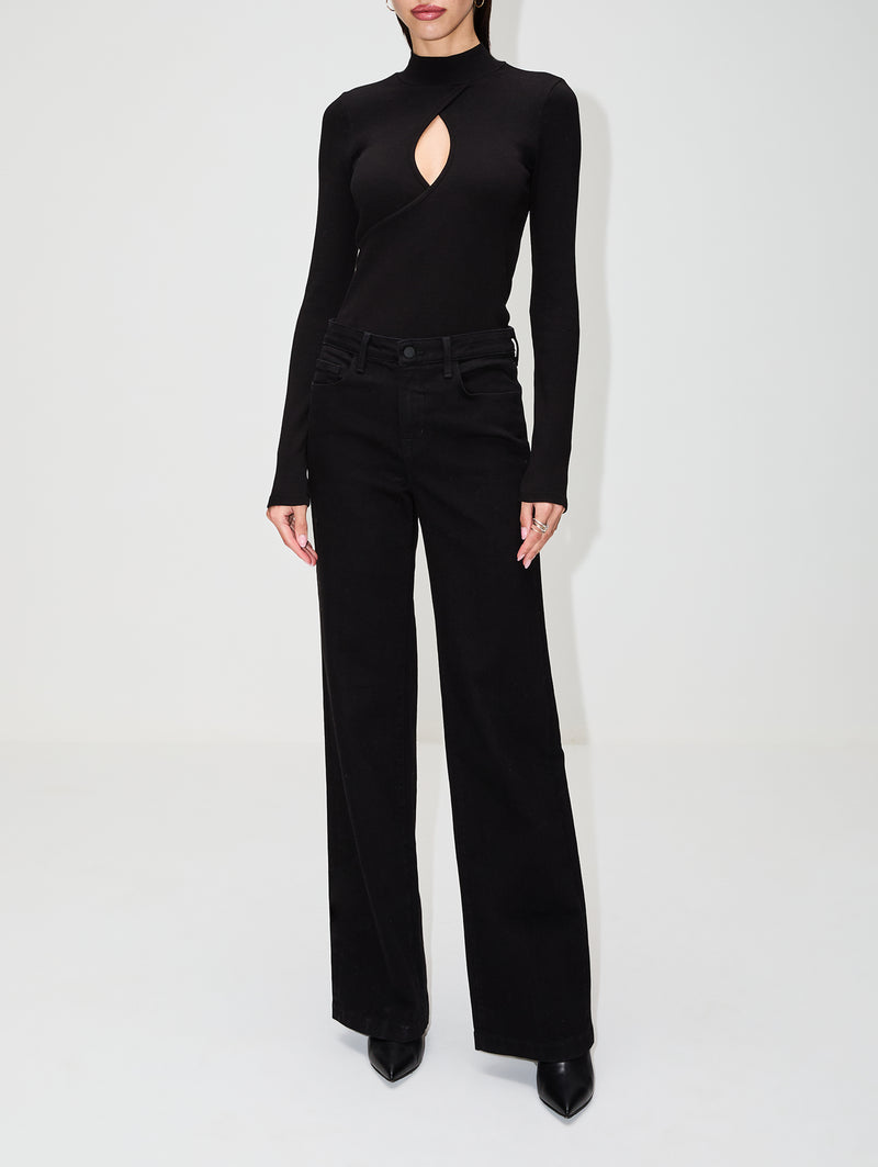 Keyhole Mock Neck Top
