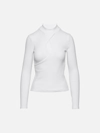Keyhole Mock Neck Top,RE/DONE,BLACK,Image 4