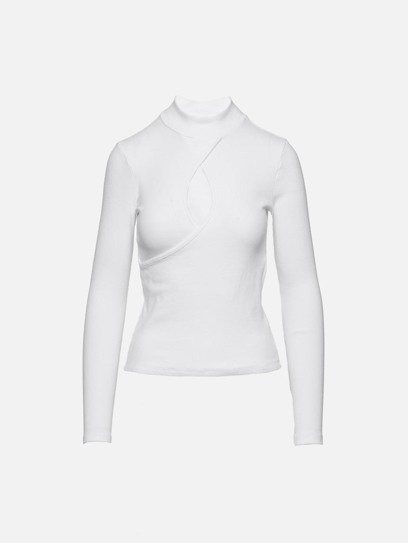 Keyhole Mock Neck Top