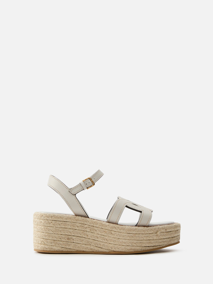 Espadrille Wedge Sandal,TOD'S,BIANCO CALCE,Image 1