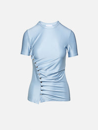 Cinch Waist Tee,RABANNE,FADED BLUE,Image 1