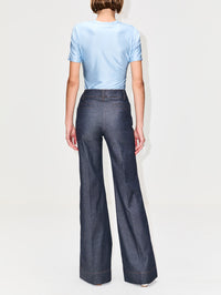 Cinch Waist Tee,RABANNE,FADED BLUE,Image 3