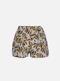 Printed Silk Short,LA LIGNE,BLUE MULTI,Image 1