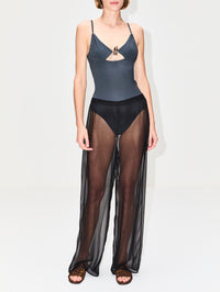 Silk Chiffon Bias Trouser,CHRISTOPHER ESBER,BLACK,Image 2