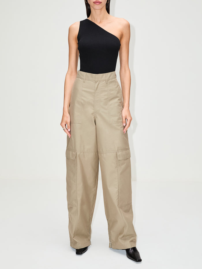 One Shoulder Ribbed Top,TOTÉME,BLACK,Image 1