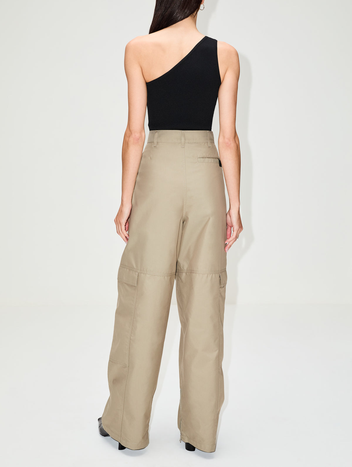 One Shoulder Ribbed Top,TOTÉME,BLACK,Image 3
