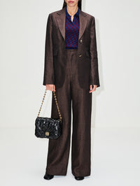 Tailored Jacket,LOEWE,DARK BROWN,Image 2