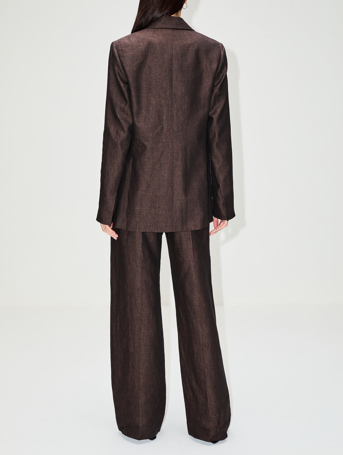Tailored Jacket,LOEWE,DARK BROWN,Image 3