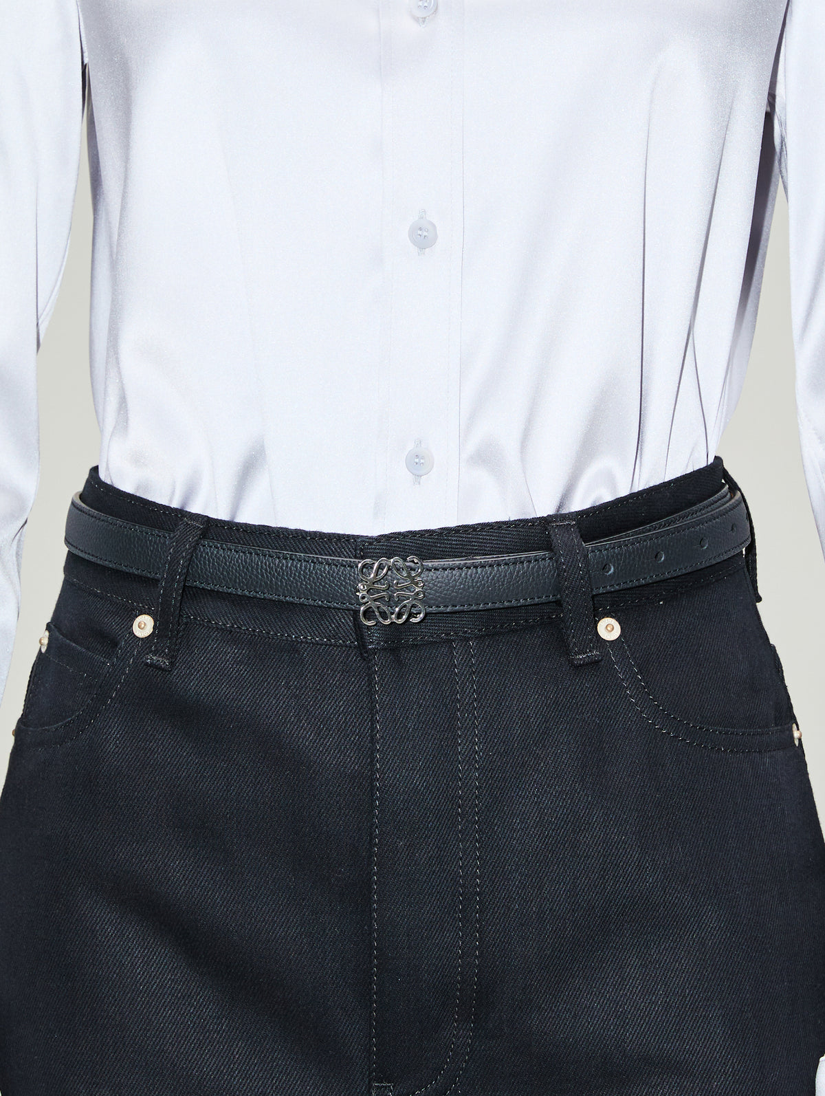 Anagram Belt,LOEWE,BLACK/PALADIUM,Image 5