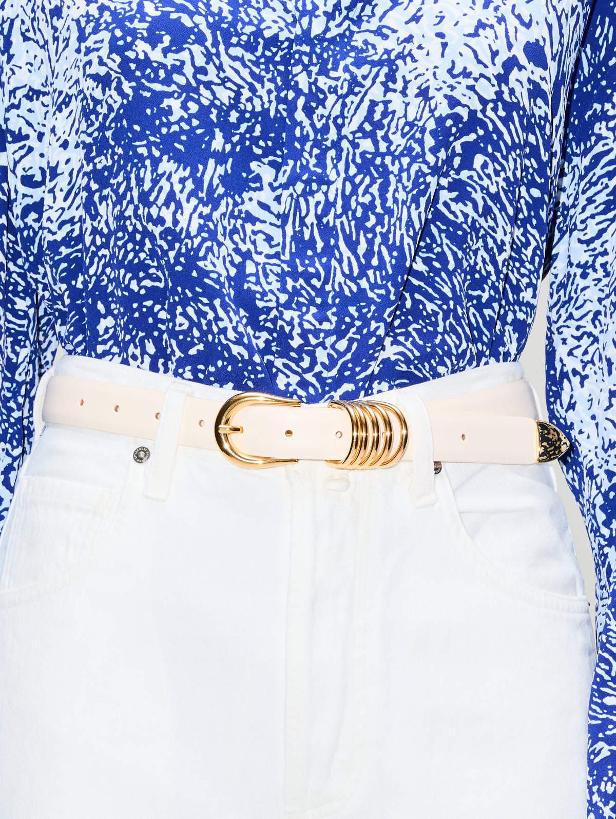 Hollyhock Gold Polished Belt,DEHANCHE,IVORY GOLD,Image 2