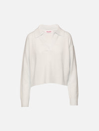 Johnny Collar Sweater,ORGANIC,OFF WHITE,Image 1