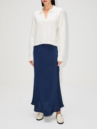 Johnny Collar Sweater,ORGANIC,OFF WHITE,Image 2