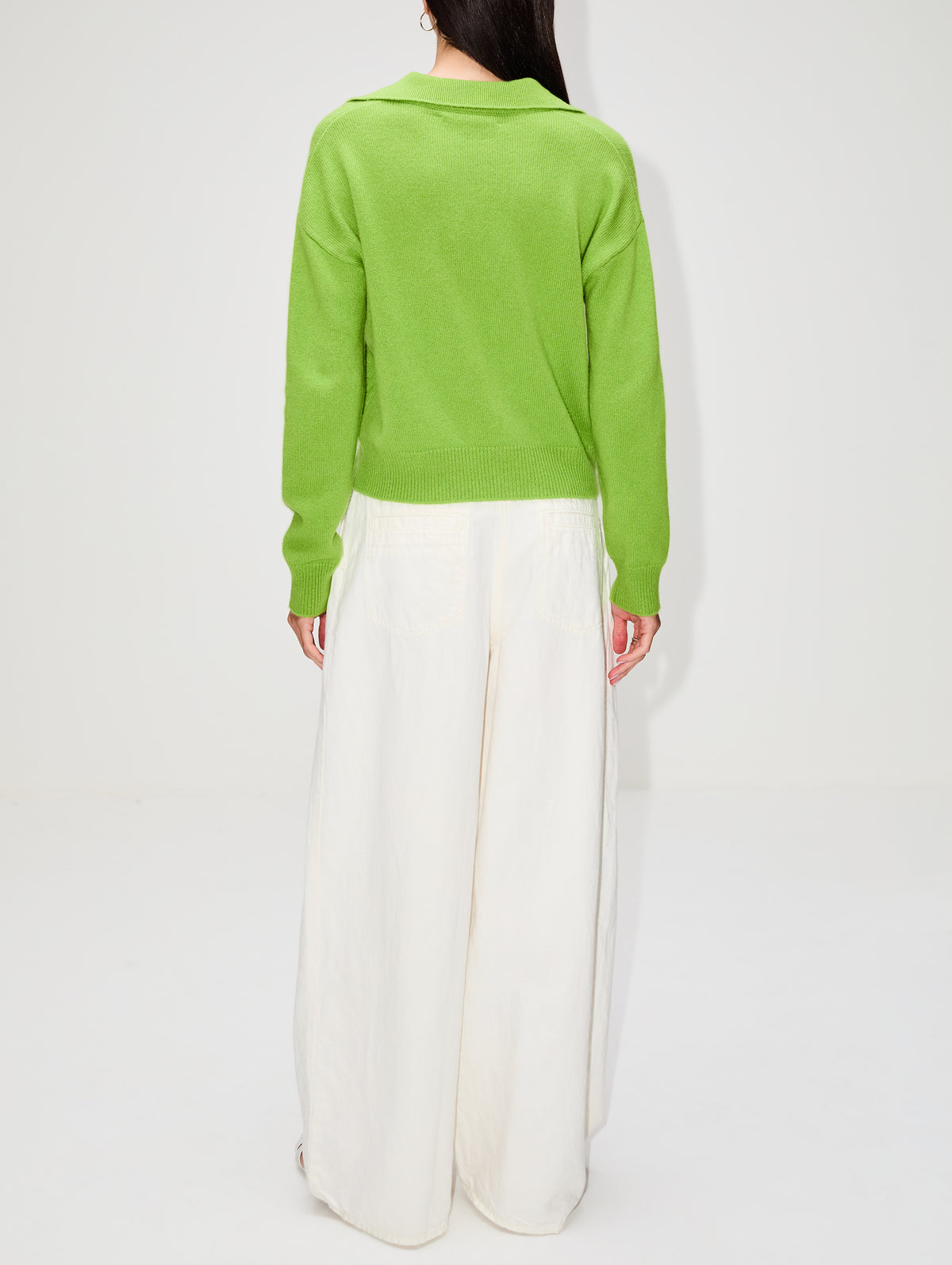 Johnny Collar Sweater,ORGANIC,OFF WHITE,Image 6