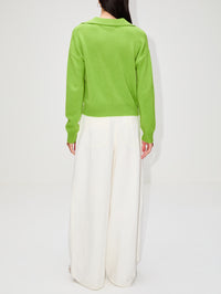 Johnny Collar Sweater,ORGANIC,OFF WHITE,Image 6