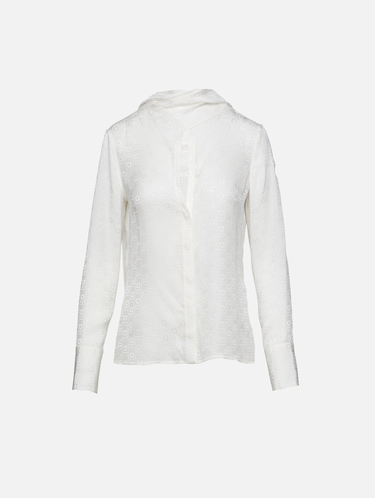 Keyhole Cut Out Blouse,FERRAGAMO,MASCARPONE,Image 1