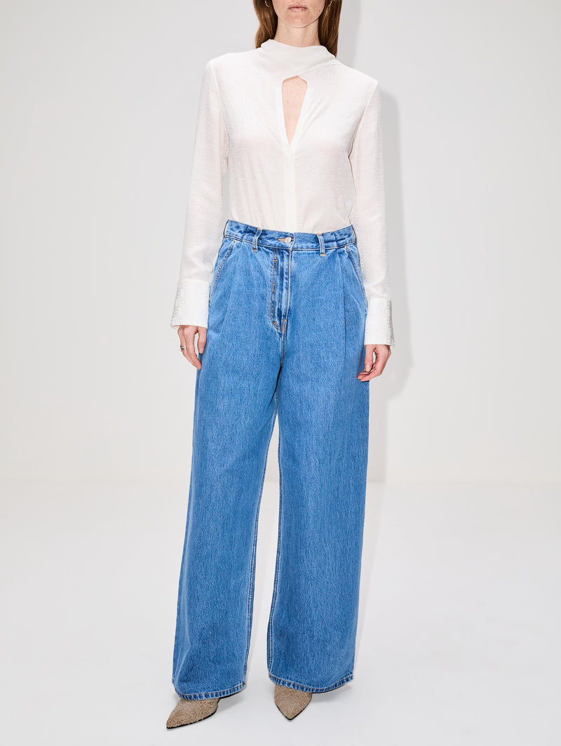 Keyhole Cut Out Blouse