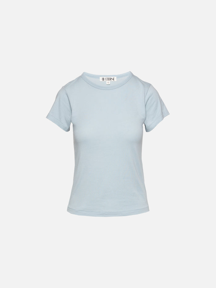 Fitted Crewneck Tee,ÉTERNE,DUSTY BLUE,Image 1