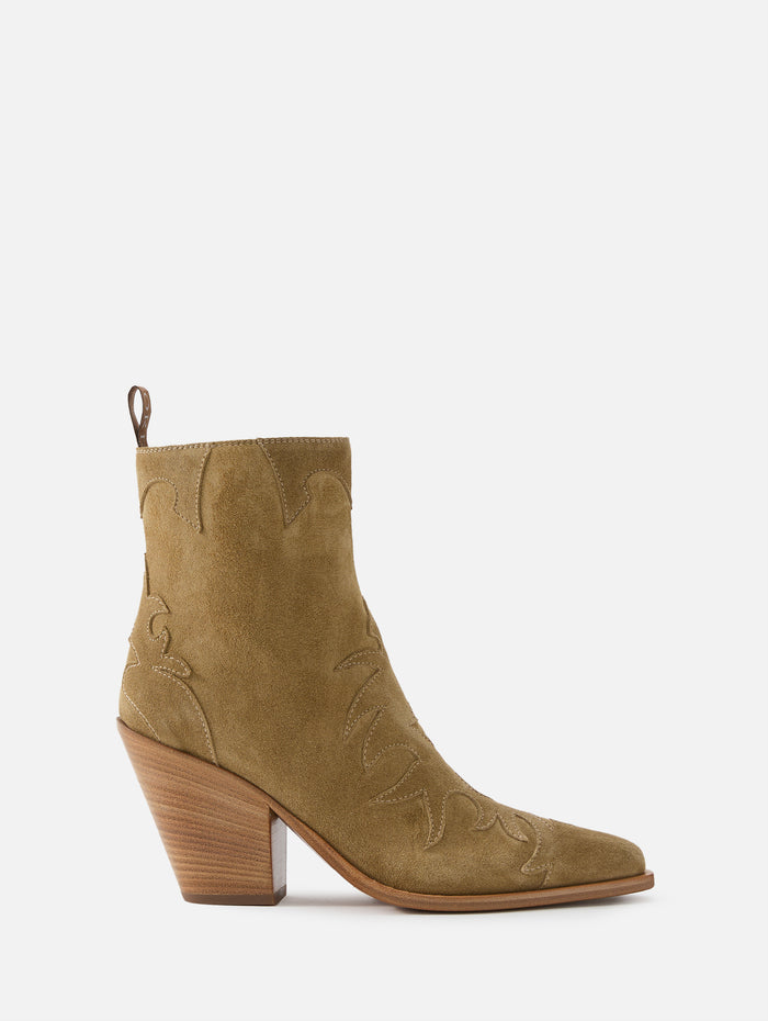 Sensory Heeled Western Bootie,SARTORE,FANGO,Image 1