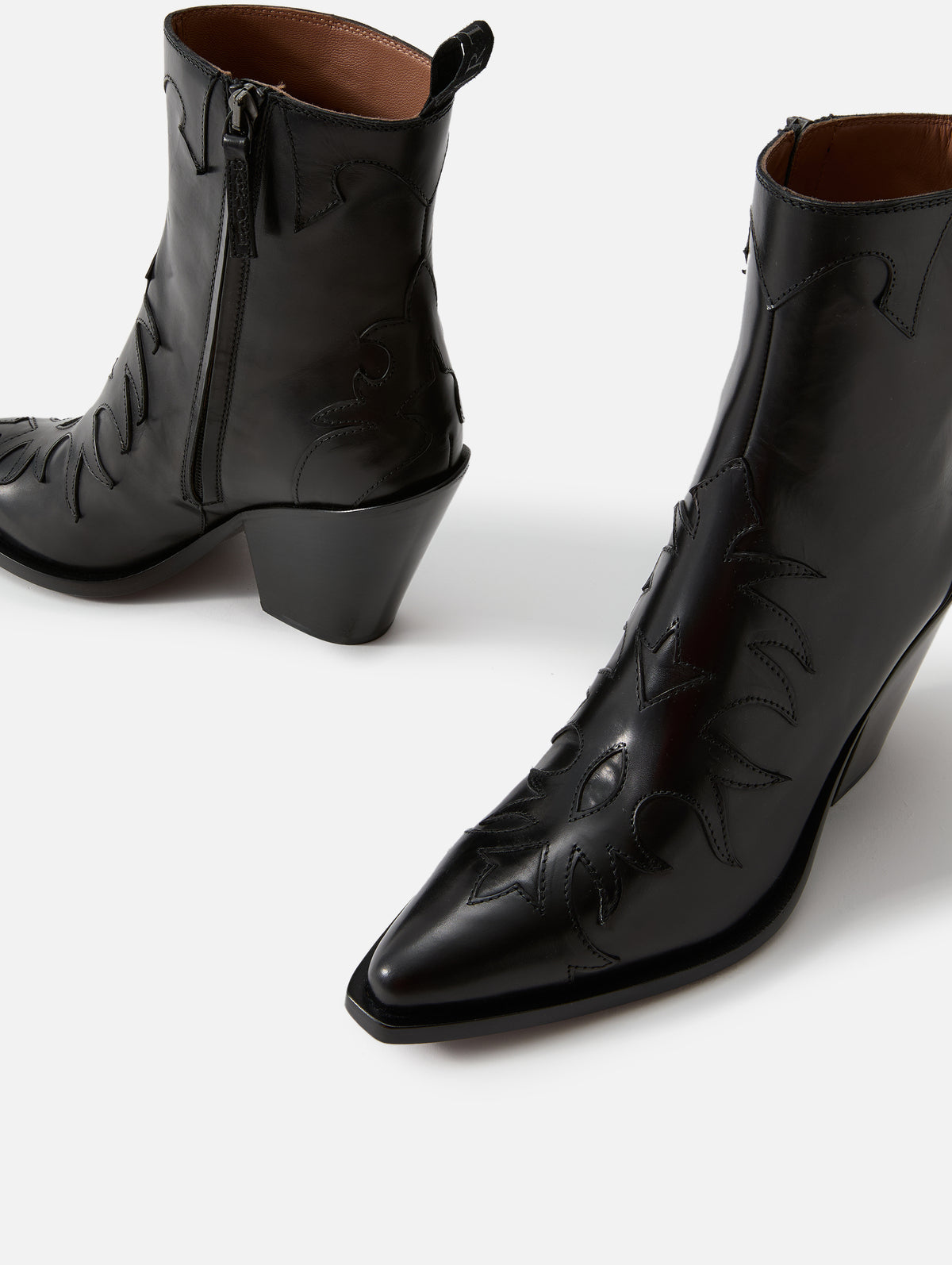 Parma Heeled Western Bootie,SARTORE,NERO,Image 2