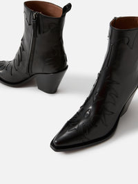 Parma Heeled Western Bootie,SARTORE,NERO,Image 2
