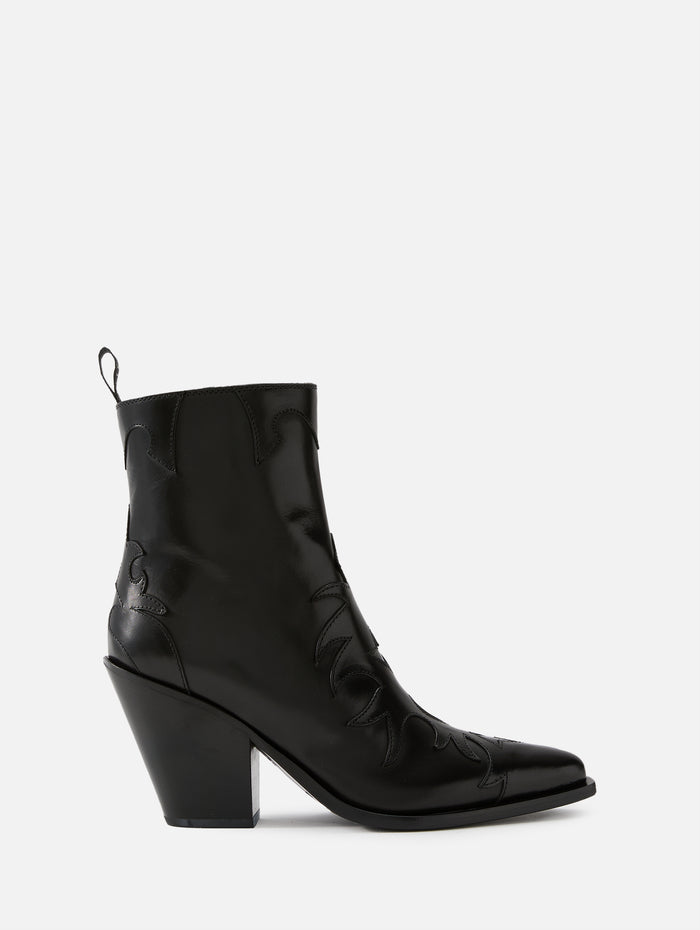 Parma Heeled Western Bootie,SARTORE,NERO,Image 1