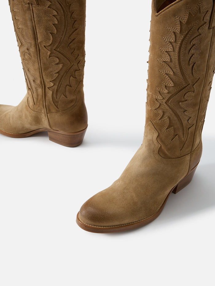 Sensory Tall Western Boot,SARTORE,CARAMEL,Image 1