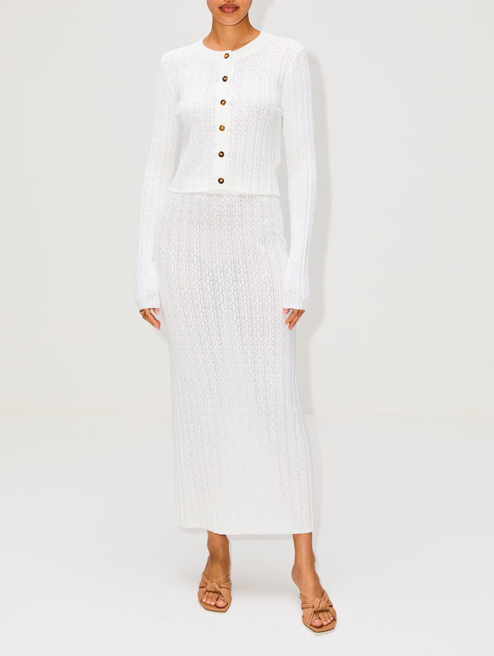 Dera Long Skirt,LOULOU DE SAISON,IVORY,Image 1