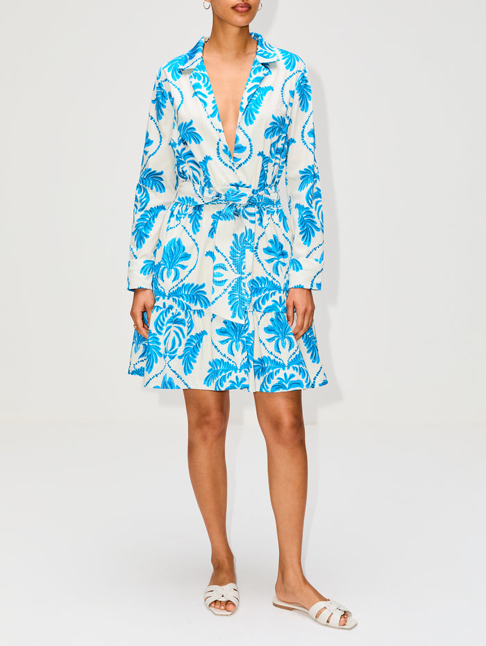 Postales Dress,ANDRES OTALORA,IVORY/CERULEAN,Image 1