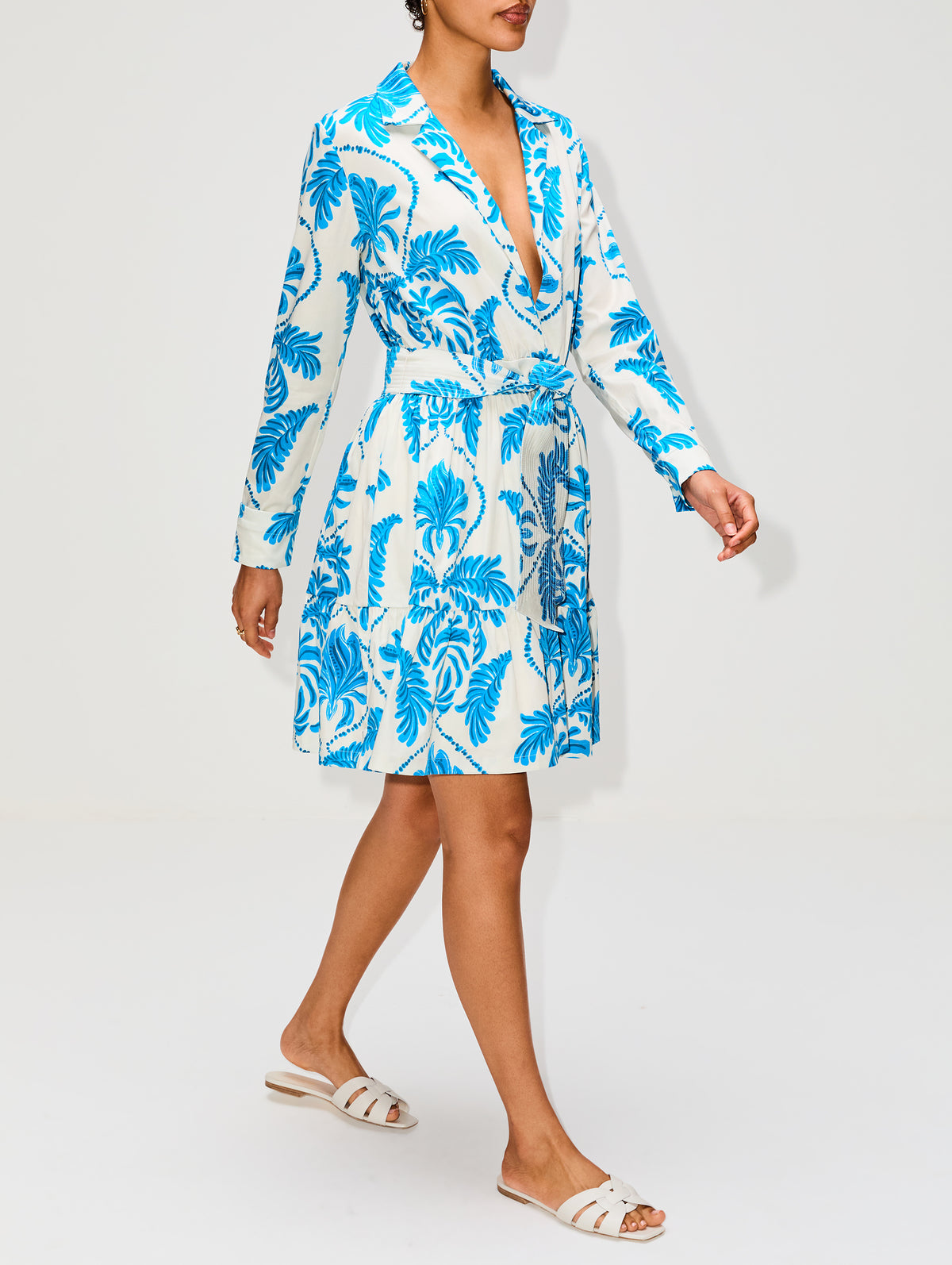 Postales Dress,ANDRES OTALORA,IVORY/CERULEAN,Image 3