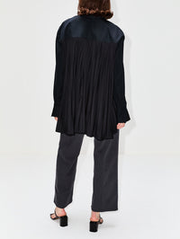 Edie Pleated Oversized Shirt,CALLAS MILANO,BLACK,Image 3