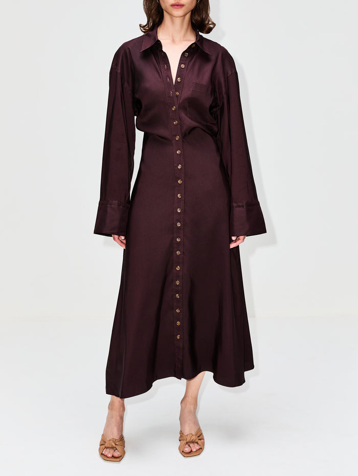 Pia Dress,HEIRLOME,DARK CHOCOLATE,Image 1