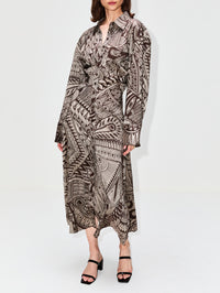 Pia Dress,HEIRLOME,BEIGE/CHOCOLATE,Image 2