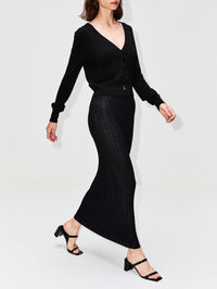 Dera Long Skirt,LOULOU DE SAISON,BLACK,Image 7