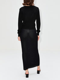 Dera Long Skirt,LOULOU DE SAISON,BLACK,Image 8